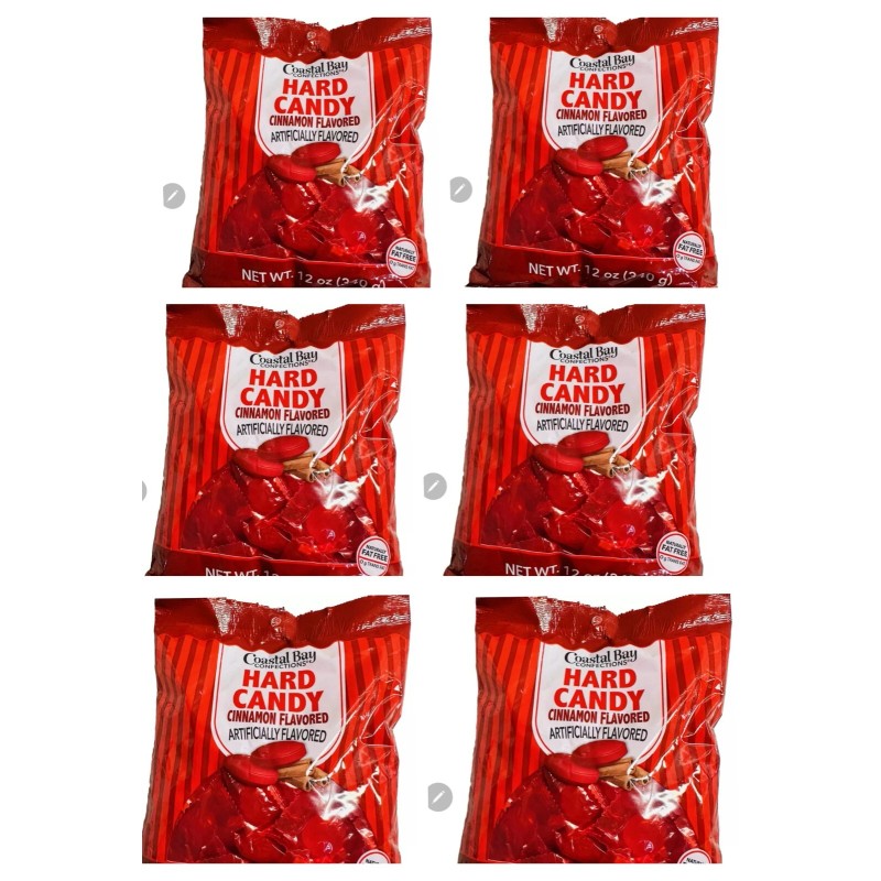 Coastal Bay 4 PACKS Hard Candy Individually Wrapped Cinnamon Flavored