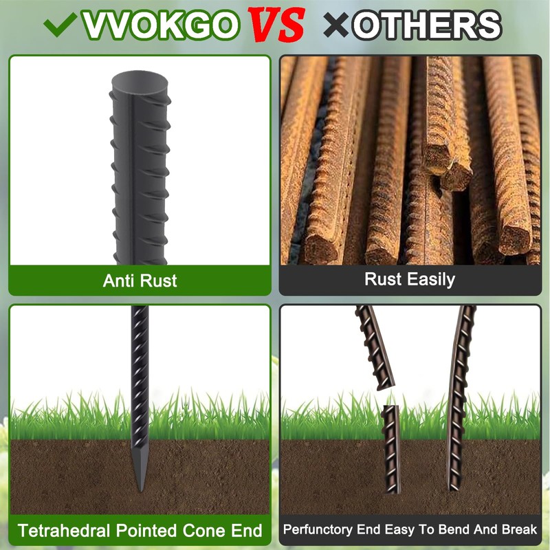 VVOKGO Rebar Stakes 36 Inch 16-Pack Concrete Form Stakes Heavy