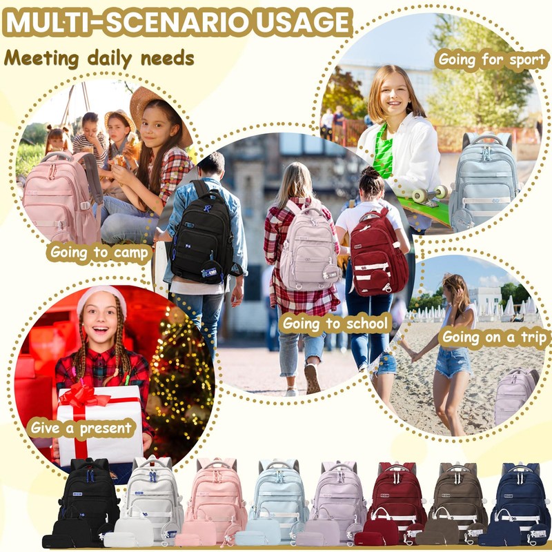 YJMKOI 3Pcs Kids Backpack Set Elementary Middle School Backpacks for