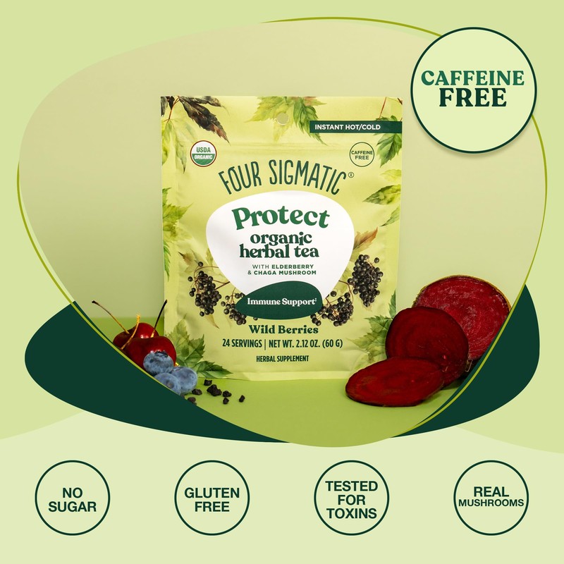 Four Sigmatic Protect Organic Herbal Tea | Immunity Tea w/Chaga