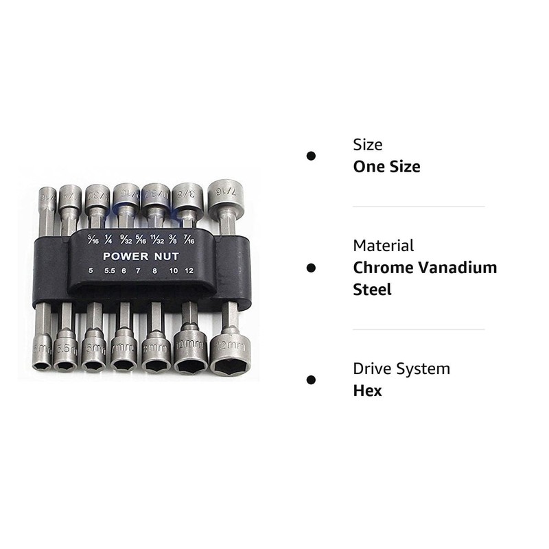 PANOVOS 14pcs Power Nuts Driver Drill Bit Tools Set Metric