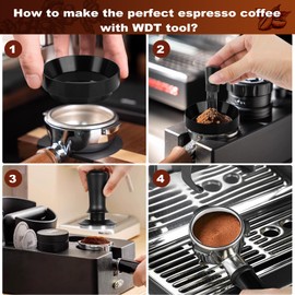 Espresso Accessories Kit 51mm, Coffee Tamper with Spring Loaded Calibration, WDT Tool and Dosing Funnel Set Fits Espresso Machine Press and 51mm Portafilters