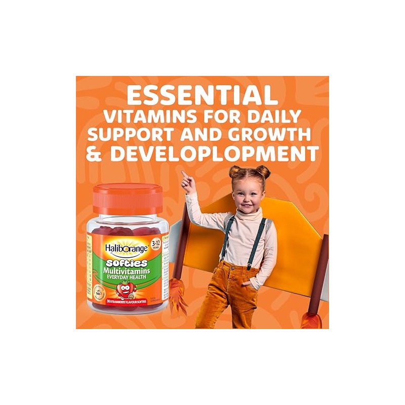 Haliborange, Kids Multivitamins Softies, Strawberry, 30 count