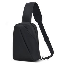 TESELOR Shoulder Bag Chest Bag Men Women Lightweight Anti-Theft Bag Sling Chest Crossbody Bag Waterproof Shoulder Bag Hiking Outdoor Sports Travel, black