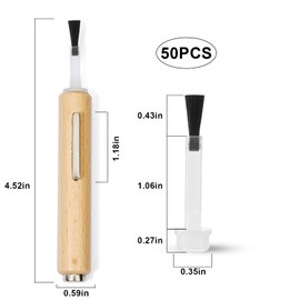 WOKOTO 3 in 1 Cat Eye Magnet For Nails With 50 Pcs Flate Nail Polish Brush Replacement, 1 Pc Round & Strip Nail Magnet For Nail Art Cat Eye Gel Polish Magnet Tool, Nail Polish Replacement Brushes