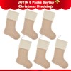 JOYIN 6 Pcs 18” Plain Burlap Christmas Stocking, Xmas Fireplace