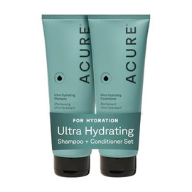 Acure Juego de champú y acondicionador ultra hidratante, conjunto hidratante con aceite de argán para mujeres y hombres con cabello seco, dañado, liso