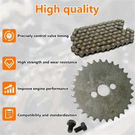 30T Cam Sprocket & Timing Chain Compatible with Replace Part # 14321-KN4-A60 14401-436-003 Honda XR100 XR100R CRF100F XL100S