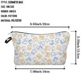 Livel lhood Puppy Paw Makeup Bag Cute Small Makeup Organizer Bag Travel Toiletry Zipper Pouch Birthday Christmas Gift for Dog Lovers Dog Paw Cosmetic Bag for Women Friends Sisters