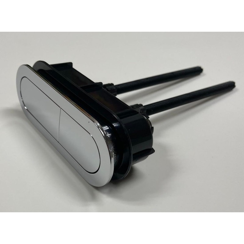 Chrome Oval Dual Flush Button (4.5-inch X 1.5-inch) (5-inch rods)