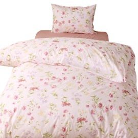 Merry Night FF12120-16 Duvet Cover, Botanical Garden, Pink, Single Long, Approx. 59.1 x 82.7 inches (150 x 210 cm), Zipper on Both Sides, Easy to Put Futon, 100% Cotton, All Seasons, Washable