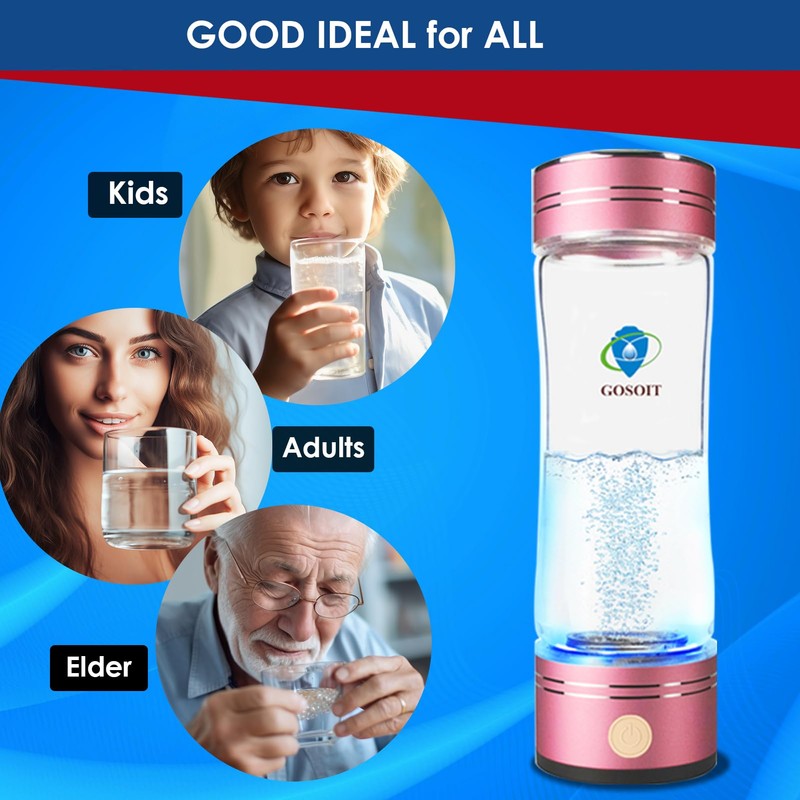 GOSOIT Hydrogen Water Bottle Hydrogen Alkaline Water Pitcher Generator Ionizer