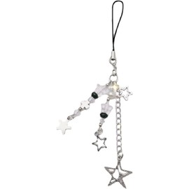 Rosojodg 1Pc Silver Mobile Phone Chain Pendant,Unique Phones Charm Strap with Star Cross Pendant Mobile Phone Charm and Stylish Accessory Cell Phone Charms