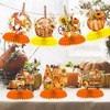 9 Pcs Autumn Thanksgiving Honeycomb Centerpiece Fall Paper Table Decorations