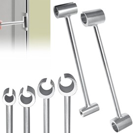 Uenhoy 2 Pcs Double Head Door Hinge Adjustment Tool Set, 14-19mm & 23-25mm Hinges Gap Adjusting Wrench, Labor Saving Door Hinge Repair Tool for Fireproof Door Anti-Theft Door Residential