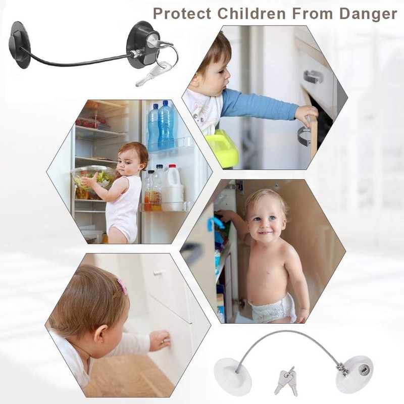 Bestmaple Refrigerator Door Lock with 2 Keys File Drawer Lock