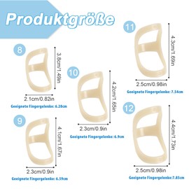 Pack of 5 Finger Splint, Finger Guard, Oval Finger Splint, Plastic, Waterproof Mallet Finger Splint for Flail Ring, Arthritis Finger, Finger Joint Protection, Mallet Finger Splint (8,9,10,11,12)