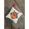 Permin Cross Stitch Kit Pin Cushion Owl Orange Counted Pattern