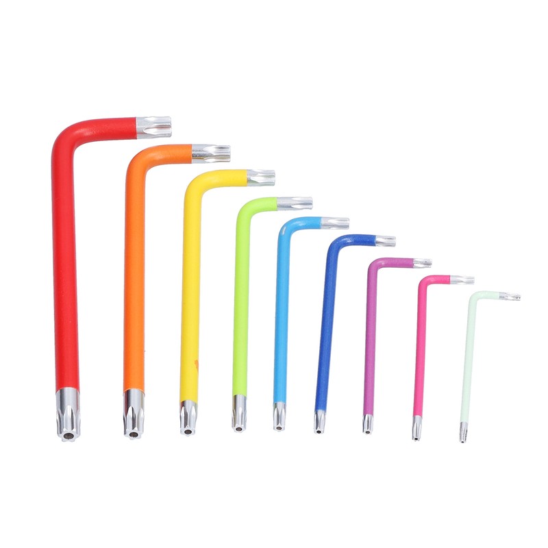 9Pcs Hex Wrench Star Colourful Long Arm Metal Key Tool