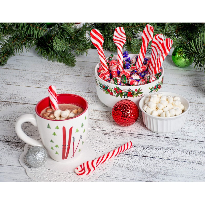 Candy Cane Spoons Peppermint Flavored - 12 Count