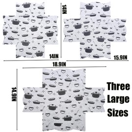 Cedilis Set of 18 Bakeware Scratch Protectors, Thick Felt Cookware Protectors for Stacking, Rectangular Pots and Pans Dividers Separator Pads, Avoid Chips and Cracks When Stacking, 3 Large Sizes, Gray