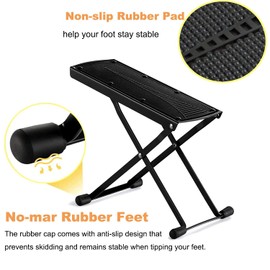 ZtohPyo Pedicure Foot Rest, 6-Position Height Adjustable Salon Step Pedicure Stand,Non-Slip Sturdy Footrest for Easy-at Home Pedicures, No More Bending or Stretching.