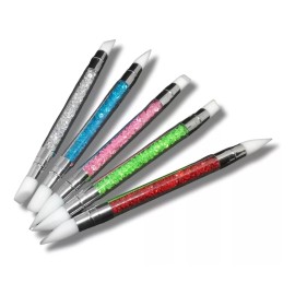 Xiaoya Kit De 5 Pinceles Silicon Doble Punta Para Uñas Fondant Art