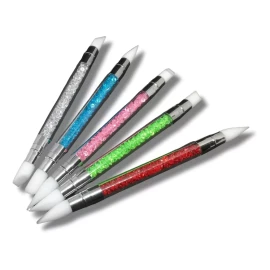 Xiaoya Kit De 5 Pinceles Silicon Doble Punta Para Uñas Fondant Art
