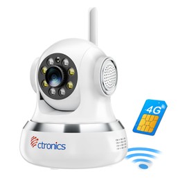 Ctronics Security Camera, Automatic Tracking, Monitoring Camera, PC Compatible, Pet Camera, 24 Hours of Continuous Recording, Smart Night Vision, Voice Light Threatening, SIM Card Included, 300 MB