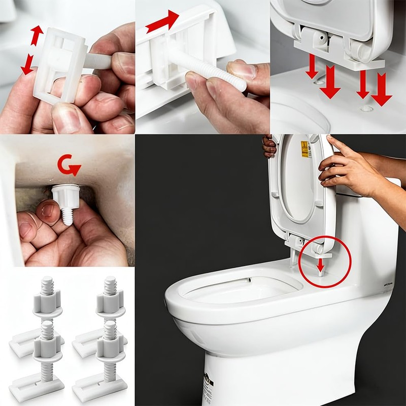 4 piezas Tornillos para Asiento de Inodoro, Tornillos de Anclaje