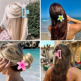 Lumbor37 Juego de 6 Pinzas para Cabello de Mujer, Pinzas para el Cabello de Flor, Pinzas para el Cabello con Flores Hawaianas, Fiestas
