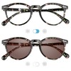 Bifocal Reading Glasses, Photochromic Brown Sunglasses, +0.50/+2.50 Magnification for Women
