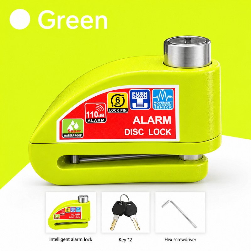 Motorcycle Disc Brake Alarm Lock for Theft Deterrence – 110dB