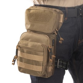 CLTAC Tactical Drop Leg Bag Utility Pouch Molle Pack for Outdoor Motorcycle Cycling Hunting Hiking with CCW Gun Holster
