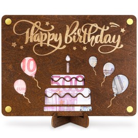 MestectPET Geldgeschenke Geburtstag, Geburtstagsgeschenk für Männer Frauen, Geldgeschenke Verpackung, Geschenke aus Holz Dekoration für Ständer