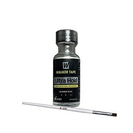 Ultra Hold Hair System Lace Glue Adhesive 0.5oz w/Wig Glue White Brush Applicator Bundle Pack | Wigs Front Bonding Weave Active Lace Adhesive Glue | Super Bold Hold Adhesive Glue