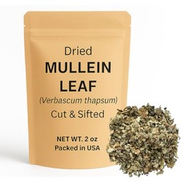 Dried Mullein Leaves 2oz – Cut & Sifted Verbascum Thapsus – Natural Loose Mullein Leaf Herb for Herbal Use, Sachets, Potpourri, Crafts, Display – Resealable Bag