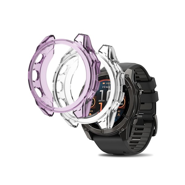 2 Pack Case for Garmin Fenix 8 47mm Smartwatch Cover,All-Round