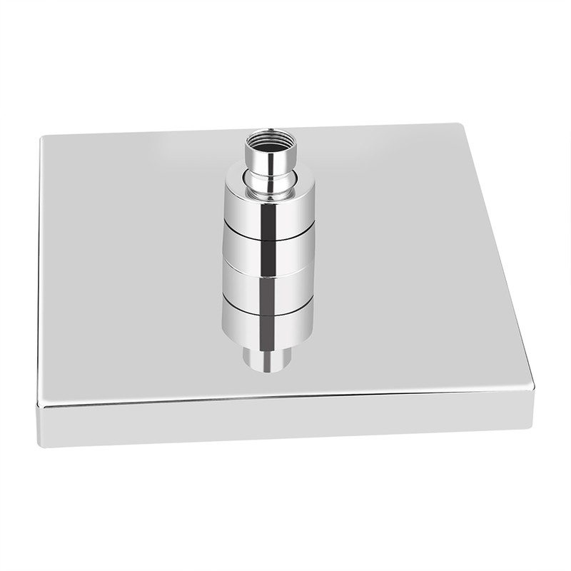 8" Inch Square Chrome Face Rainfall LED Shower Head 7