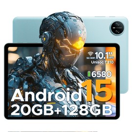 DOOGEE Tab A9 Pro Android 15 Tablet 10 Inch, 20GB RAM + 128GB ROM (2TB TF) Android Tablet, 10.1 Inch HD IPS Display Gaming Tablet, 6580mAh, Unisoc T310, 8MP AI Camera, 5 WiFi/GMS/Face ID/BT 5.0/3.5 mm