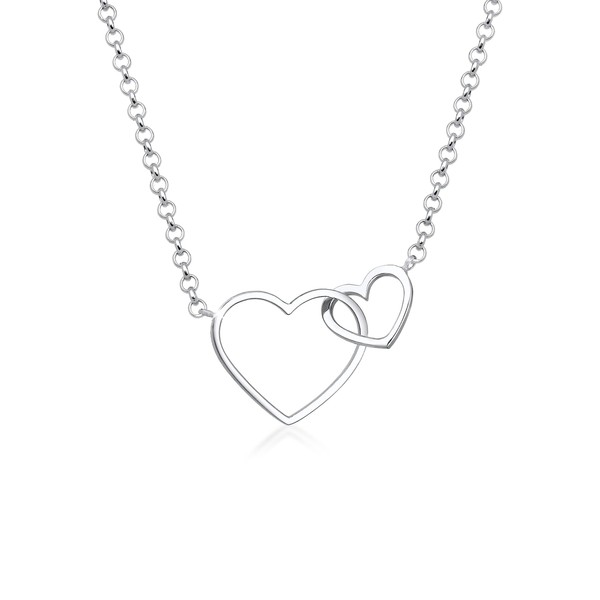 Elli Women's Necklace Heart Pendant Intertwined in 925 Sterling Silver