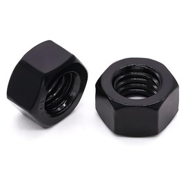 Glvaner #8-32 Stainless Steel Hex Nuts, Hexagon Head Nuts, 304 Stainless Steel 18-8, Black Coated, 50 pcs