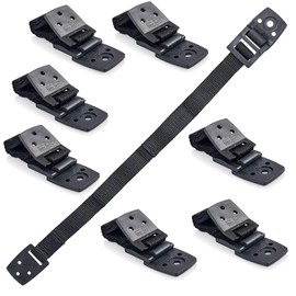 Bebe Earth Furniture Straps - Anti Tip Strap for Baby Proofing & Child Safety - 8 Pack of Adjustable TV & Wall Straps - Fixings to Anchor Shelves & Cabinets - Black