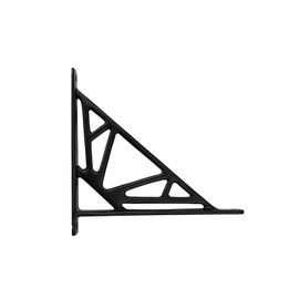 STALLION HARDWARE Black Powder Coated Heavy Duty Shelf Bracket, Modern Shelf Bracket - 8" for Modern Home Decor - Metal Support for Shelves, Vanity, Screws Included - Set of 2