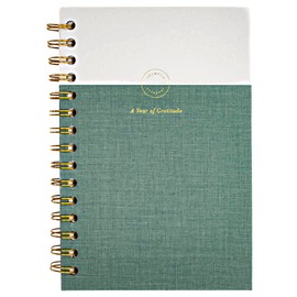 Promptly Journals, A Year of Gratitude (Sea Foam, Linen) - Guided Gratitude Journal, Daily Journal Prompts for Increased Mindfulness