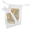 Lunarable Tropical Fabric Pouch Set of 2, Kangaroo Jumps Against