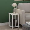 Furinno Simplistic End Table, Small, White/White