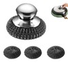 GenPick Stainless Steel Scrubbers, Metal Scrubbers, Steel Wool with Handle,