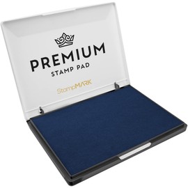 StampMark Premium Stamp Pad Extra Large Size 6" x 8" - for Traditional Rubber Stamps - Felt Pad Blue Color
