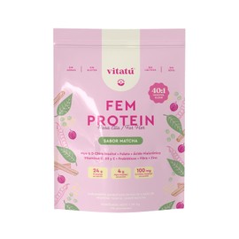 Vitatú | Fem Protein Sabor Matcha| Proteína Vegana para Mujer con Myo-Inositol y D-Chiro Inositol 40:1 | 24 g de Proteína | Con Probióticos, Vitaminas y Minerales | 1.181 kg | 30 Porciones